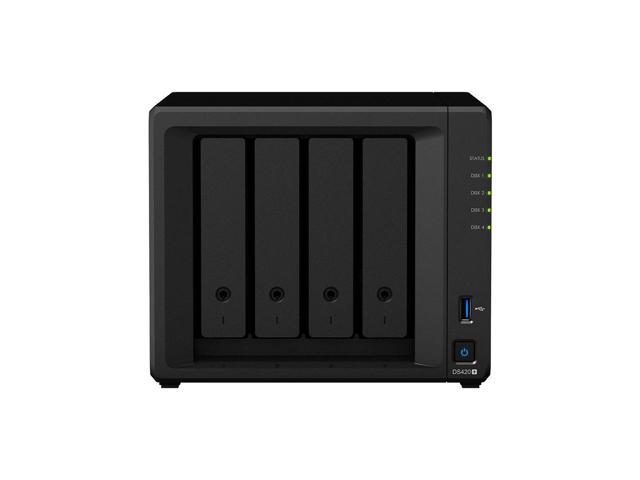 Synology DiskStation DS420+ NAS Server with Celeron 2.0GHz CPU, 6GB Memory, 40TB HDD Storage, 1TB M.2 NVMe SSD, 2 x 1GbE LAN Ports, DSM Operating.