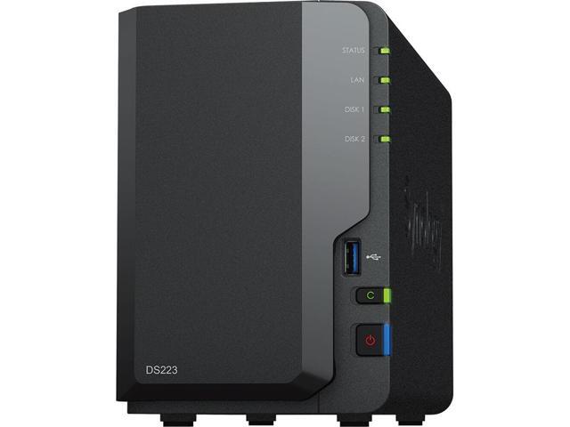 Synology DiskStation DS223 NAS Server with RTD1619B 1.7GHz CPU, 2GB Memory, 24TB HDD Storage, 1 x 1GbE LAN Port, DSM Operating System