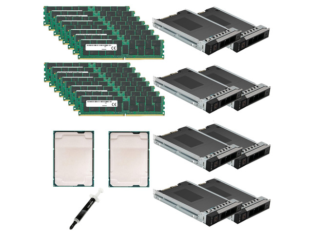 Matched Pair of Intel Xeon 6130 16-Core, 2.10 GHz Bundle with 15.36TB Enterprise SSD Storage, and 512GB DDR4 Memory for ThinkSystem SR530, SR630,...