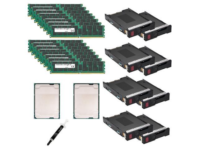 Matched Pair of Intel Xeon 6130 16-Core, 2.10 GHz Bundle with 61.44TB Enterprise SSD Storage, and 512GB DDR4 Memory for ProLiant DL160 G10, DL360.