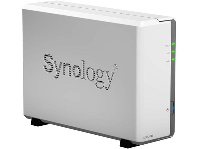 Synology DiskStation DS120j Mini Desktop NAS Server, Marvell Armada 3700 88F3720, 512MB DDR3L, 4TB SATA, Synology DSM Software