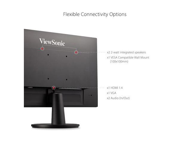 ViewSonic VA2447-MH 24-inch 1920 x 1080 Full HD LCD IPS Monitor, 2-Pack bundle with Ultra-Thin Bezel, FreeSync, Eye Care, HDMI, VGA, Speakers, Desk...