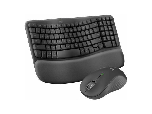 Logitech MK670 Comfort Wave Wireless Keyboard & Mouse Combo Home Office Active Lifestyle Modern Bundle with Mini Glow in the Dark Portable Wireless...