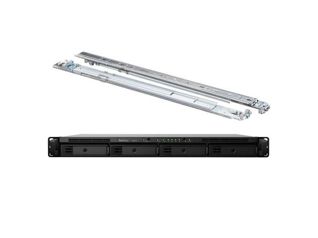Synology RackStation RS819 Compact Rack Mount NAS Server Bundle with Rail Kit, Realtek RTD1296 Quad-Core, 2GB DDR4 Synology SDRAM, 16TB SATA HDDs,...