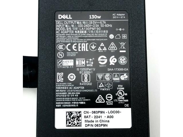 Dell LA130PM121 19.5V 6.7A 130W AC Adapter Power Supply Charger 63P9N