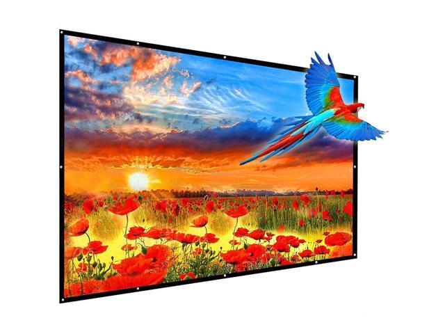 Updated 150 Inch Portable Projector Screen, 16:9 Hd Foldable Anti Crease Indoor Outdoor Movie Projection Screen For Camping/Home.
