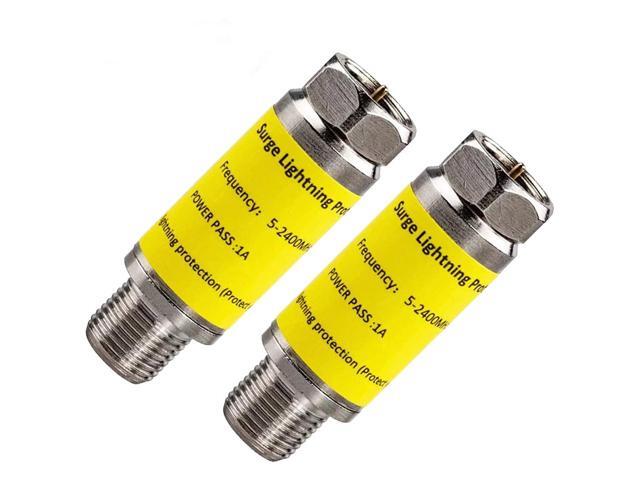 Cable Protector For Tv - 2Pcs Coaxial Surge Protector For Satellite Antenna Cable Tv,Surge Lightning Protector For Tv Antenna