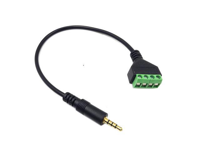 3.5Mm Speaker Wire Adapter, 3.5Mm (1/8') 4 Pole Stereo Trrs Male Jack To Av 4 Screw Terminal Block Balun Connectors Cable 30Cm (3.5Mm M/ 4Pin)