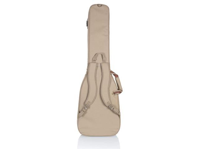 Deluxe Gig Bag For Bass Guitars With Padded Backpack Straps And Large Exterior Pocket; Tan (Lvybassgb200)