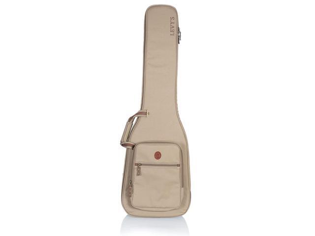 Deluxe Gig Bag For Bass Guitars With Padded Backpack Straps And Large Exterior Pocket; Tan (Lvybassgb200)