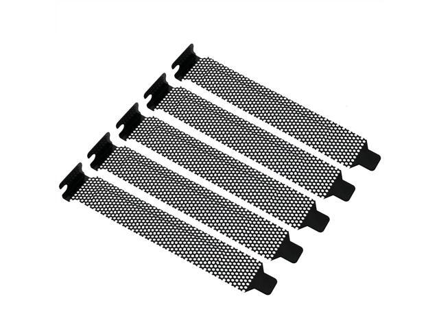 Pci Slot Cover 5Pcs Black Pci Bracket Vented Slot Covers Hard Steel Dust Filter Blanking Plate With Screws For Computer Cases
