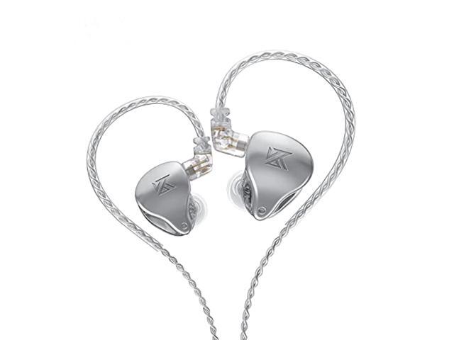 Kz Ast 24 Units Balanced Armature Combination In-Ear Earphones Iem With Detachable 2Pin 0.75 Cable For Musicians Audiophile (Without Mic, Silver)