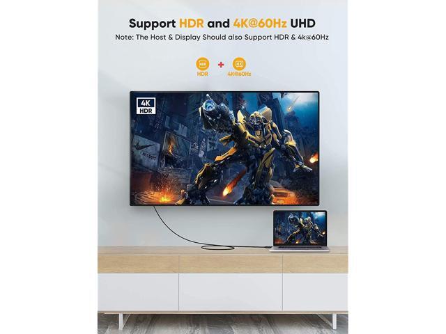 CableCreation Active DisplayPort Male to HDMI Male Cable 4K@60Hz HDR Bundle with 6FT Braided Active DP to HDMI Cable