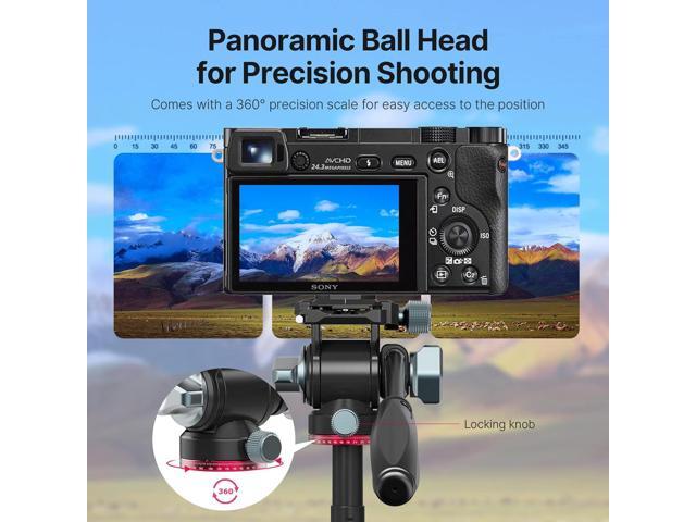 Zell Video Fluid Head For Camera Tripod - U-190 Mini Pan Tilt Head Small Panoramic Ball Head With Arca Swiss Quick Release Plate Lightweight...