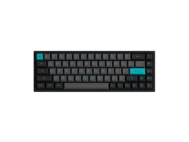 3068B Plus Black Cyan 65% Hot-Swap 2.4Ghz Wireless/Bluetooth/Wired Mechanical Gaming Keyboard With Rgb Backlight, Double-Shot Pbt Keycaps For.