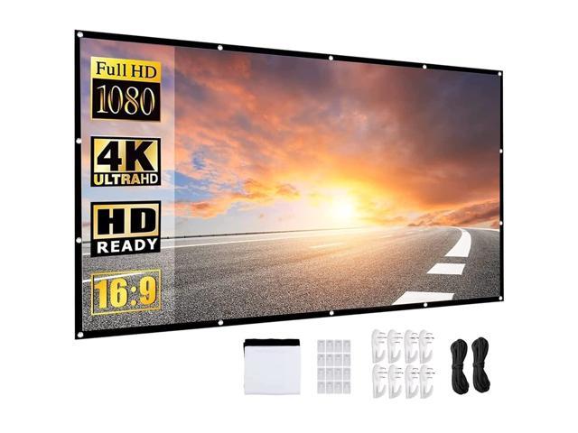 Projector Screen 120 Inch, Portable Movie Screen For Outdoor Indoor,4K 16:9 Hd Foldable Wrinkle-Free Projection Screen(1.1 Gain,160°Viewing),Support.