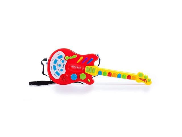 Dimple Kids Handheld Musical Electronic Toy Guitar For Children Plays Music, Rock, Drum & Electric Sounds Best Toy & Gift For Girls & Boys (Red). photo