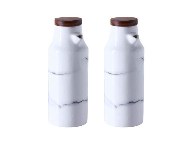 Zell 2 Pack Ceramic Oil And Vinegar Soy Sauce Maple Syrup Dispenser Bottle For Kitchen 220Ml photo
