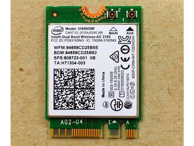 HP 806723-001 Intel Dual Band Wireless-Ac 3165 802.11Ac, Dual Band, 1X1 Wi-Fi And Bluetooth 4.0 Wlan Module (Most Of World)
