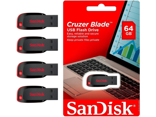 Lot of 4 Sandisk 64GB CRUZER BLADE USB 2 Flash Drive Thumb Pen SDCZ50 Wholesale