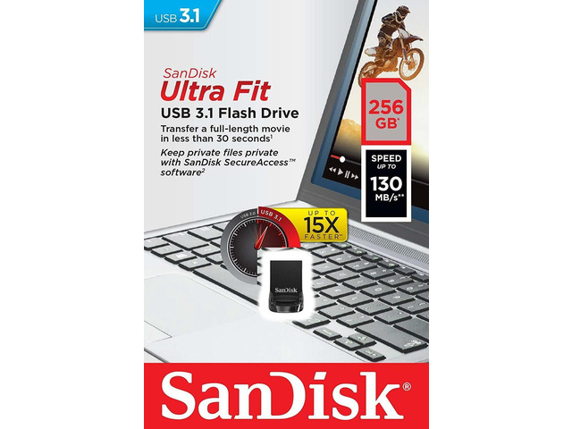 SanDisk 256GB 256G Ultra Fit USB 3.1 Nano Flash Mini Pen Drive SDCZ430-256G