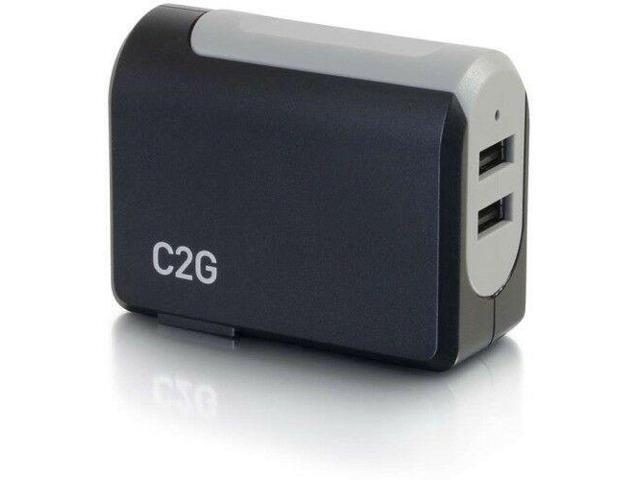 C2G 2-Port USB Wall Charger - AC to USB Adapter, 5V 4.8A Output