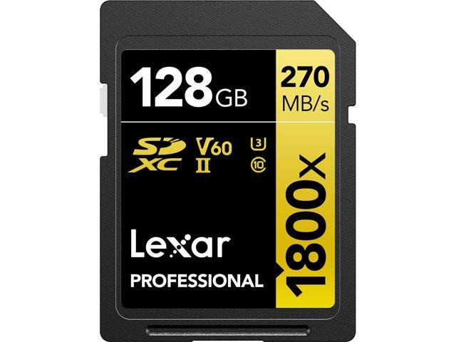 Lexar 128GB Professional 1800x UHS-II SDXC Memory Card (GOLD Series)
