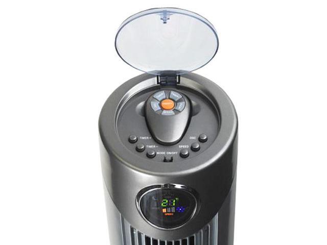 Arctic-Pro Digital Screen Oscillating Tower Fan with Remote Control, Dark Gray, 42-Inch