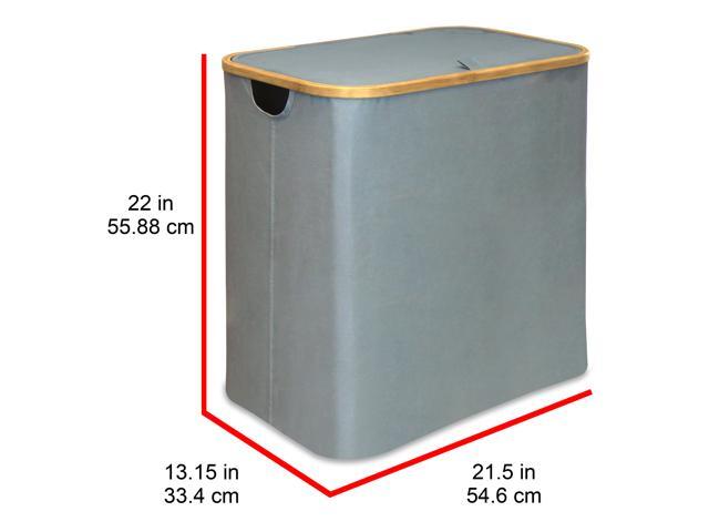 Oceanstar Double Soft Sided Laundry Hamper Sorter With Bamboo Rim Lid