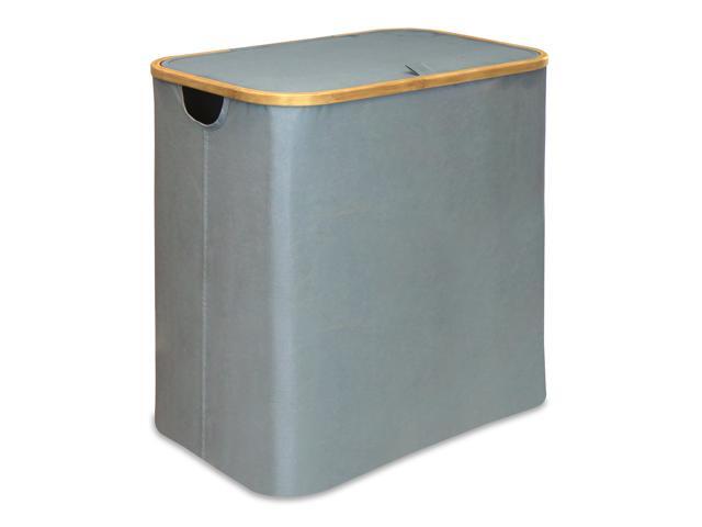 Oceanstar Double Soft Sided Laundry Hamper Sorter With Bamboo Rim Lid
