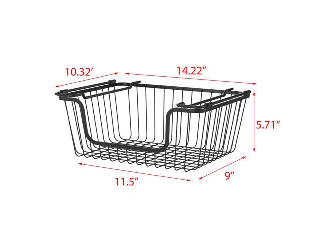 Oceanstar Stackable Metal Wire Storage Basket Set for Pantry, Countertop, Kitchen or Bathroom Black, Set of 2