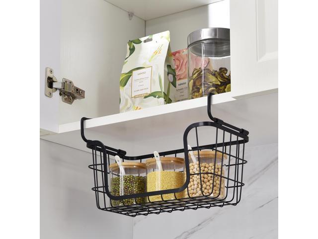 Oceanstar Stackable Metal Wire Storage Basket Set for Pantry, Countertop, Kitchen or Bathroom Black, Set of 3