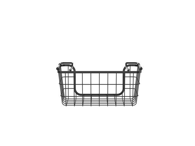Oceanstar Stackable Metal Wire Storage Basket Set for Pantry, Countertop, Kitchen or Bathroom Black, Set of 3