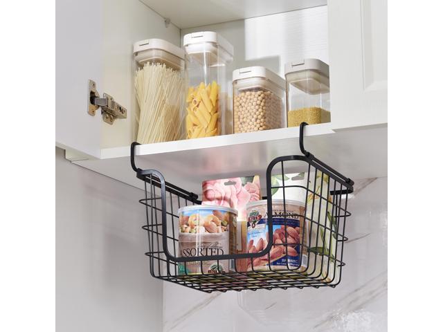 Oceanstar Stackable Metal Wire Storage Basket Set for Pantry, Countertop, Kitchen or Bathroom Black, Set of 3