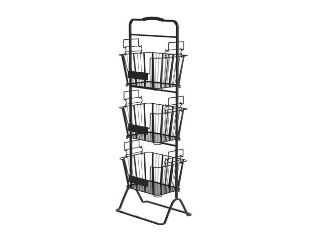 Oceanstar 3-Tier Metal Wire Storage Basket Stand with Removable Baskets Black