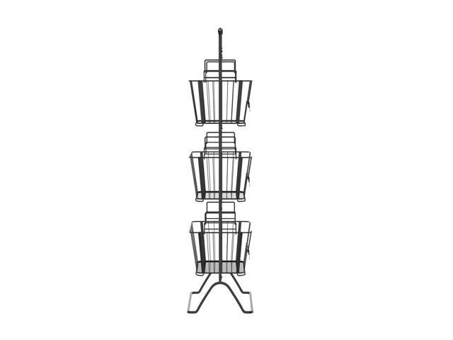 Oceanstar 3-Tier Metal Wire Storage Basket Stand with Removable Baskets Black