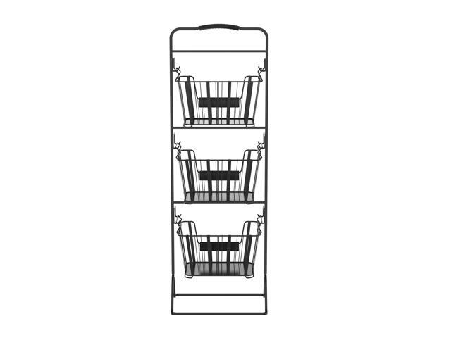 Oceanstar 3-Tier Metal Wire Storage Basket Stand with Removable Baskets Black