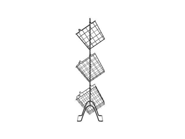 Oceanstar 3-Tier Metal Wire Storage Basket Stand with Removable Baskets Black
