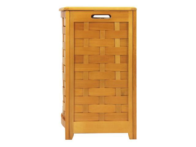 Oceanstar BHV0100N-Natural Finished Bowed Front Laundry Hamper with Interior Bag