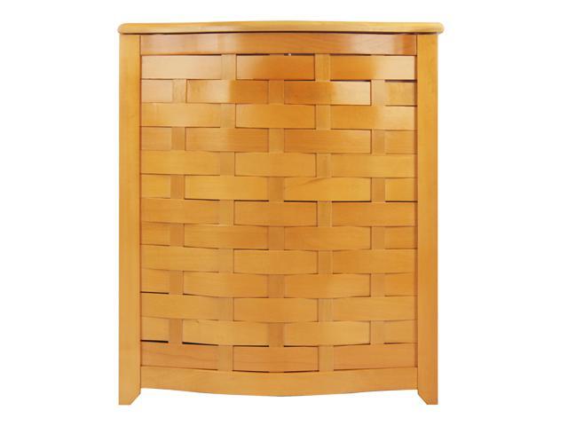 Oceanstar BHV0100N-Natural Finished Bowed Front Laundry Hamper with Interior Bag