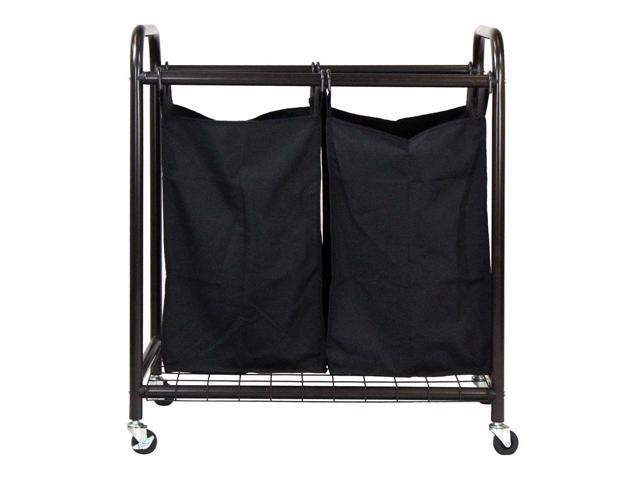 Oceanstar 2-Bag Rolling Laundry Sorter, Bronze