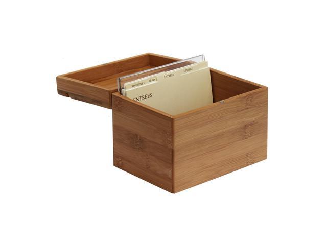 Oceanstar Bamboo Recipe Box with Divider