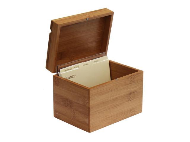 Oceanstar Bamboo Recipe Box with Divider