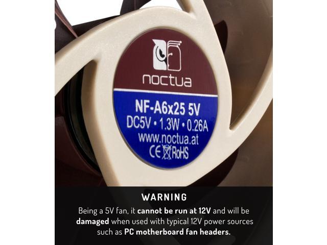 Noctua NF-A6x25 5V, Premium Quiet Fan, 3-Pin, 5V Version (60mm, Brown)