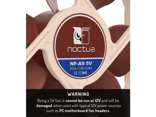 Noctua NF-A9 5V, Premium Quiet Fan with USB Power Adaptor Cable, 3-Pin, 5V Version (92mm, Brown)
