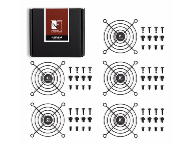 Noctua NA-FG1-8 Sx5, Fan Grills for 80mm Fans (Set of 5, Black)