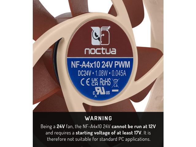 Noctua NF-A4x10 24V PWM, 40mm Quiet Fan for 3D printers and other Applications, 4-Pin, 24V Version (40x10mm, Brown)