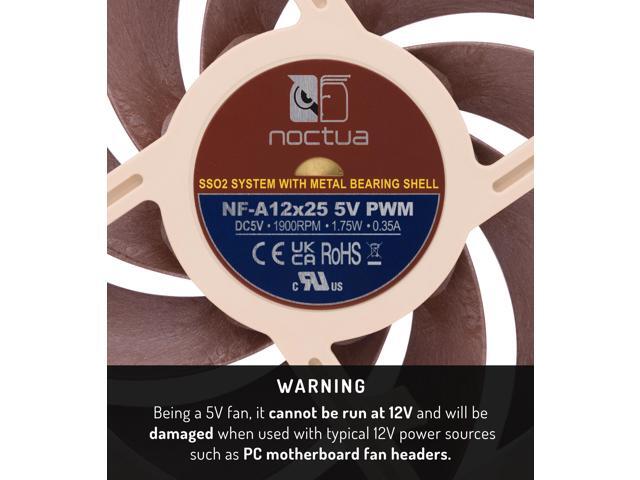 Noctua NF-A12x25 5V PWM, Premium Quiet Fan with USB Power Adaptor Cable, 4-Pin, 5V Version (120mm, Brown)
