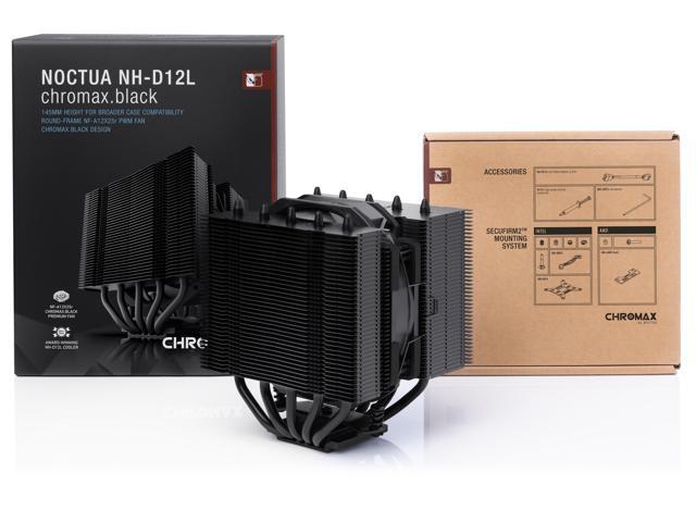 Noctua NH-D12L chromax. black, Low-Height Dual-Tower CPU Cooler (120mm, Black)