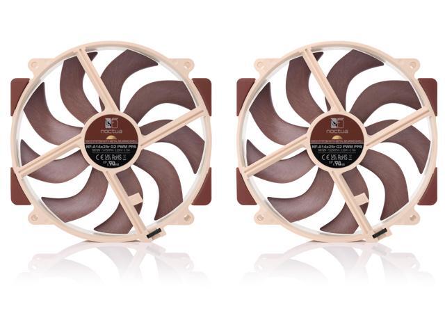 Noctua NF-A14x25r G2 PWM Sx2-PP, Push-Pull Set of two Premium-Quality Quiet 140mm PC Fans (Brown)